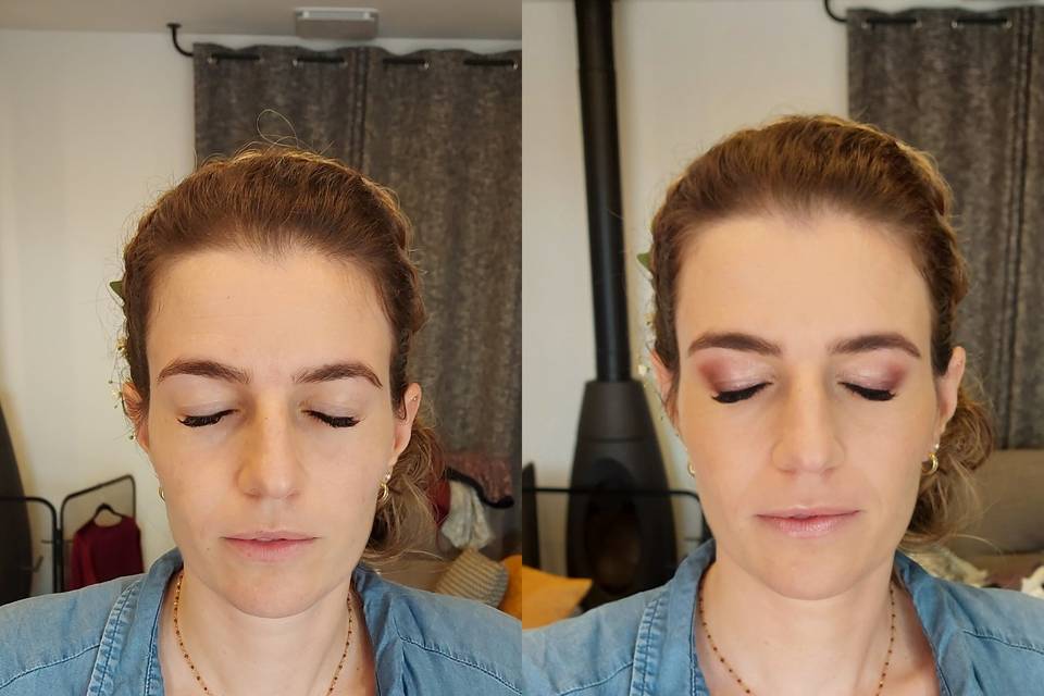 Avant / Après maquillage marié