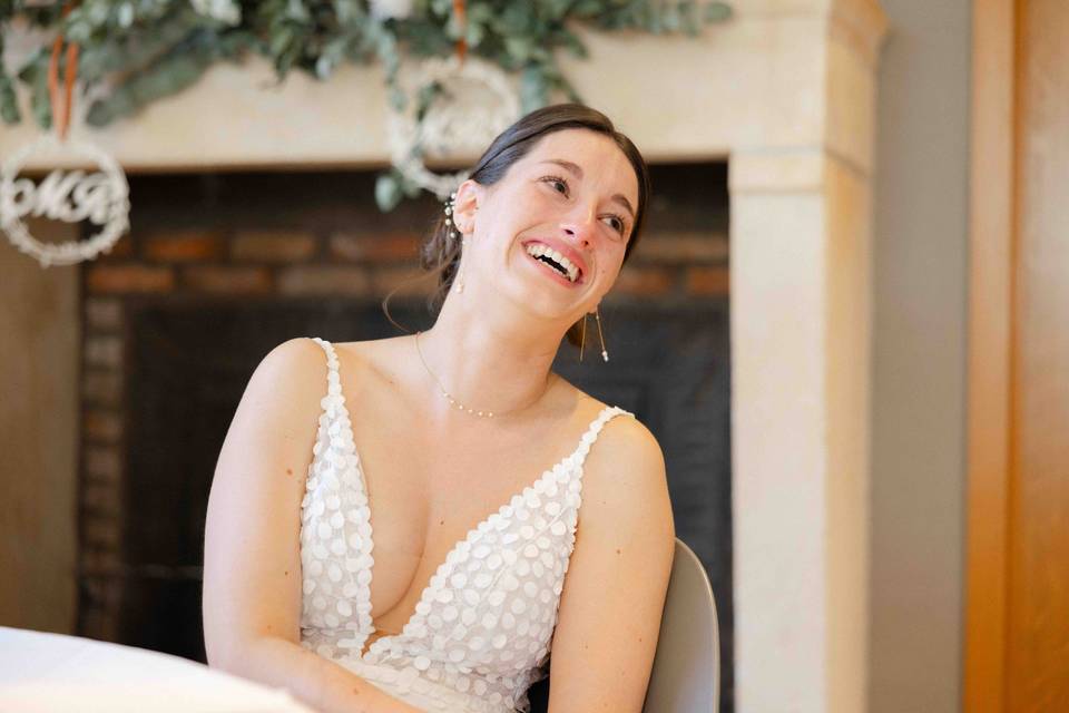 émotion vraie de la mariée