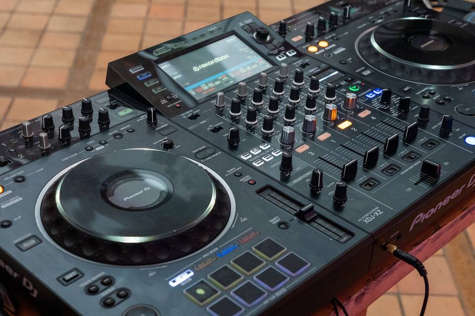 Console mixage gros-plan