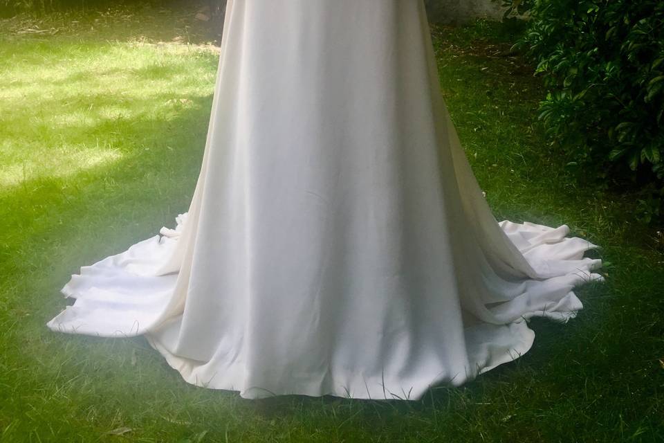 Robe drapée crêpe de soie