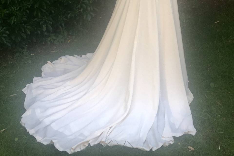 Robe crêpe drapée