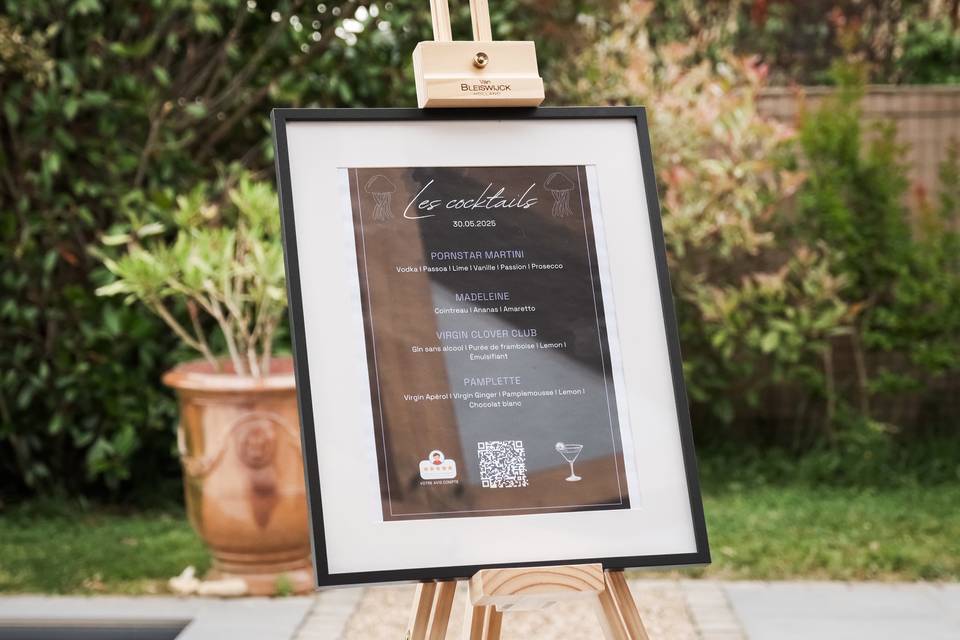 Cocktails menu