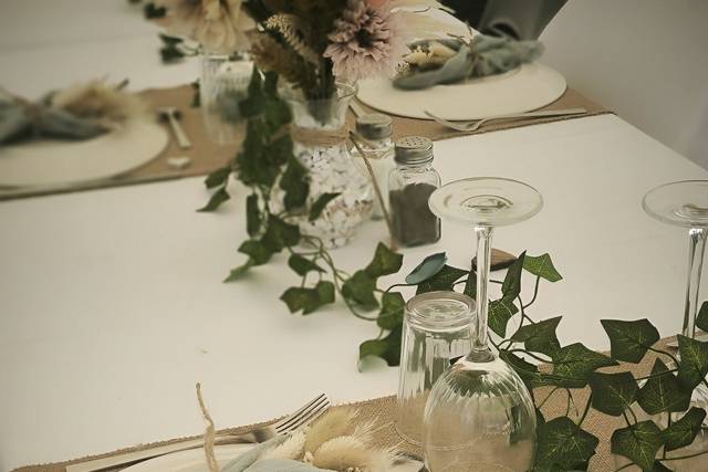 Décoration table nature  vert