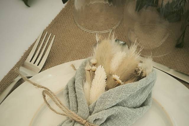 Décoration  table nature vert