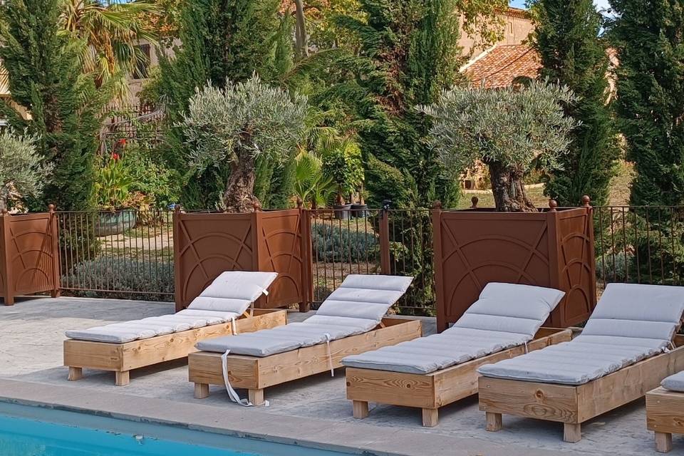 Espace détente piscine