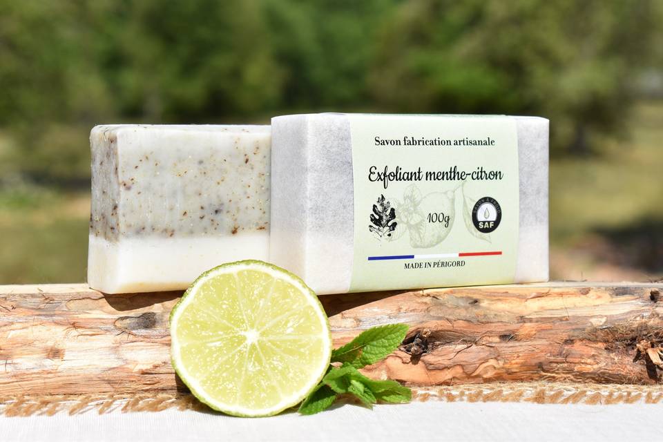 Savon exfoliant menthe citron