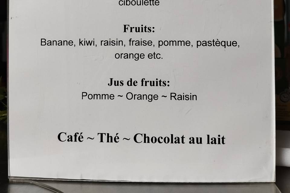 Menu Brunch