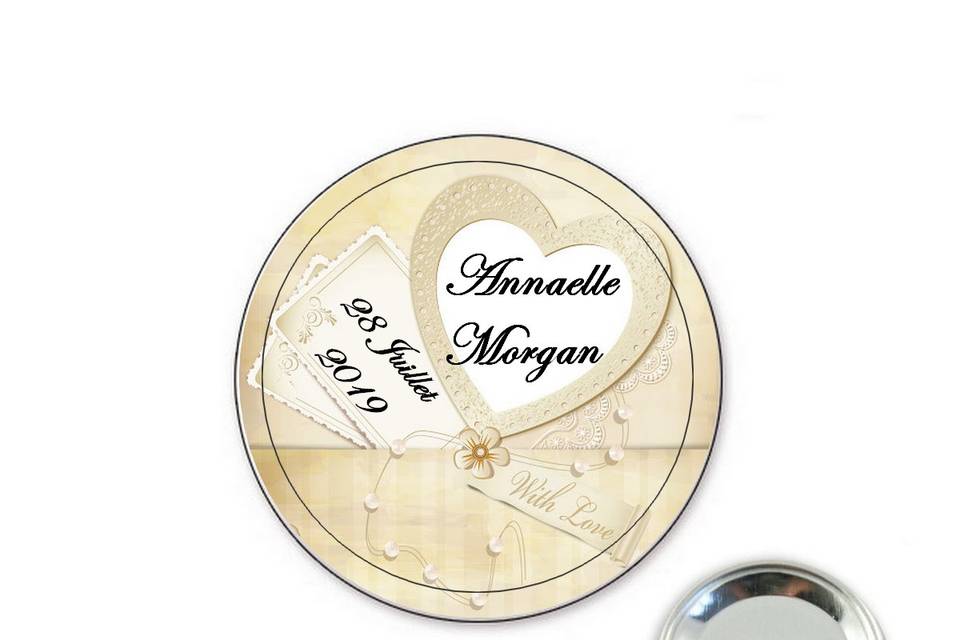 Modèle badge mariage