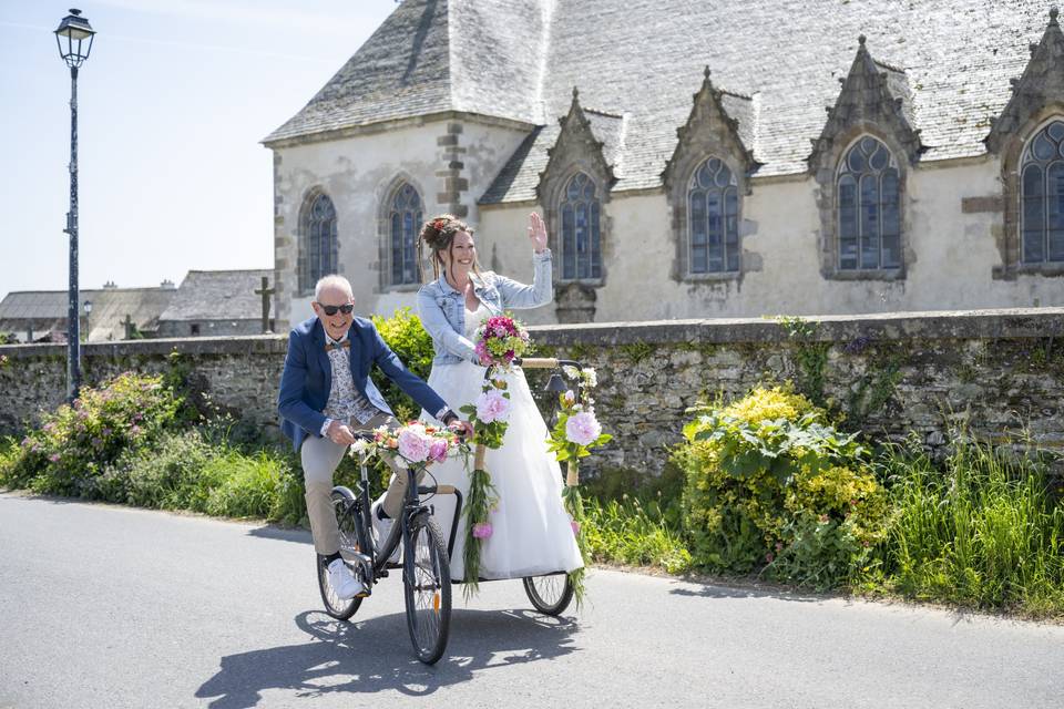 Arrivée en vélo
