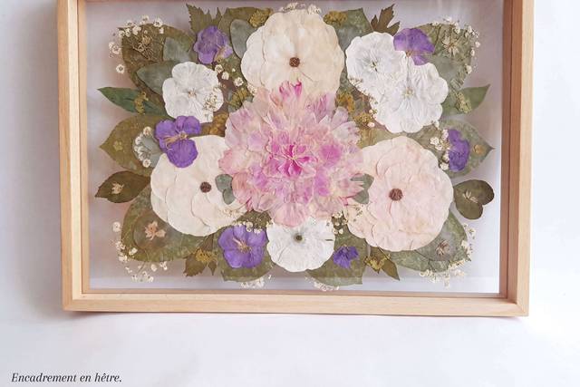 Bouquet en herbier/cadre