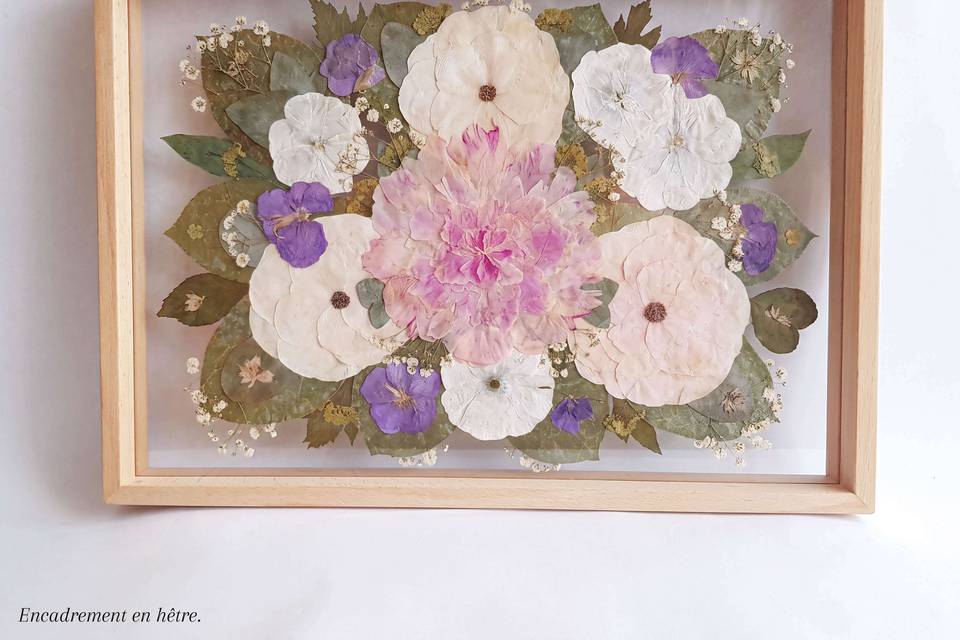 Bouquet en herbier/cadre