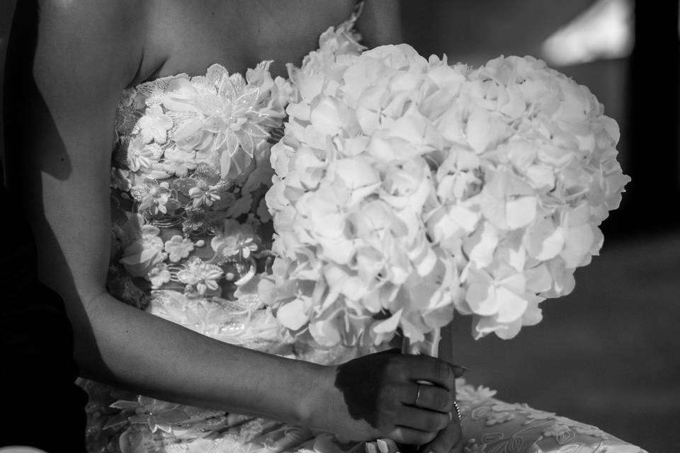 Bouquet de mariée fleurs séché