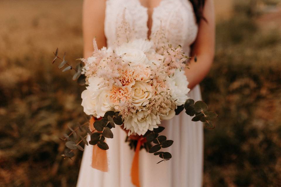 Bouquet de mariée coloré