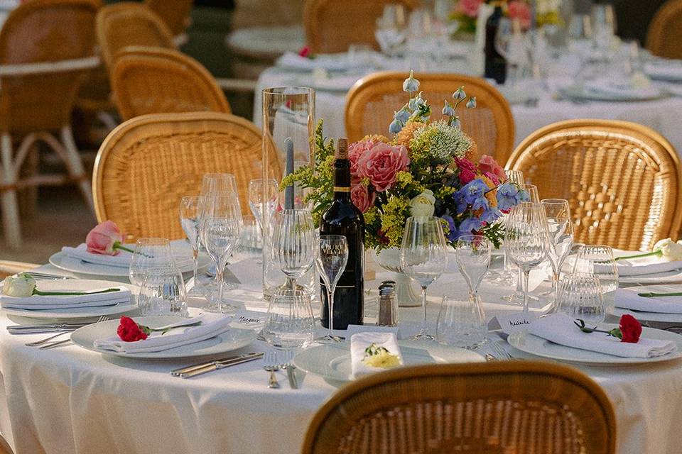 Centre de table colorée