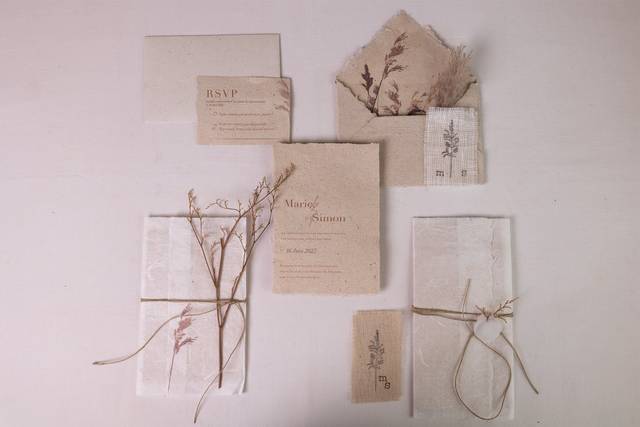 Papeterie de mariage beige