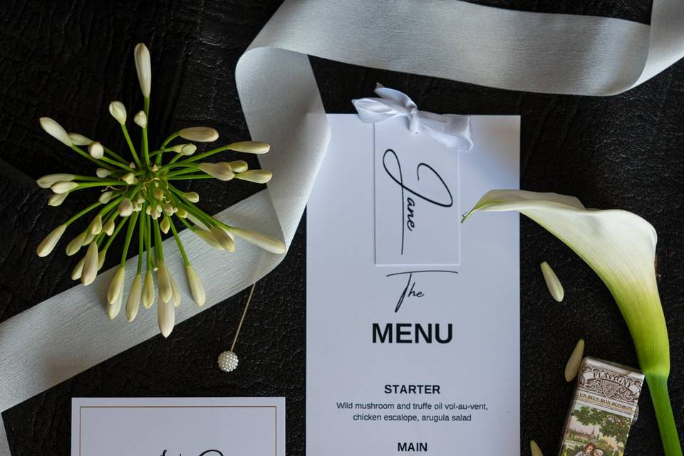 Flat lay moderne black & white