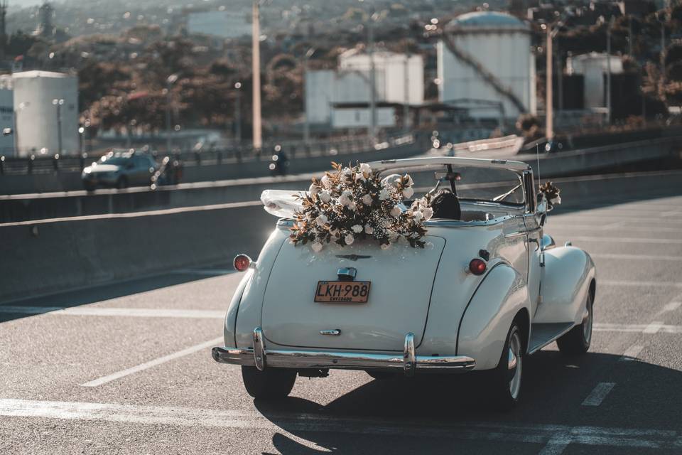 Décoration voiture mariage