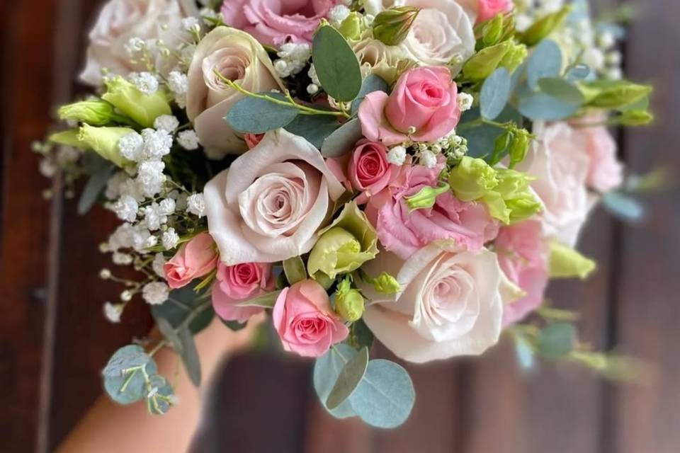 Bouquet mariée pastel, de face