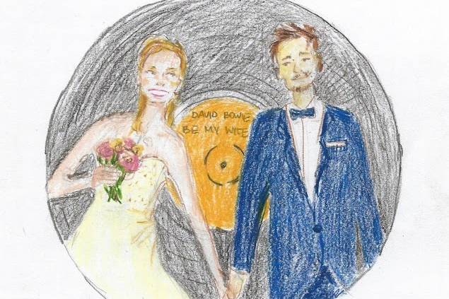 Potrait couple en crayon