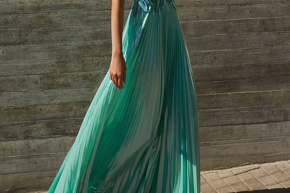 Robe verte couture