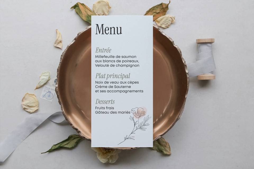 Menu mariage