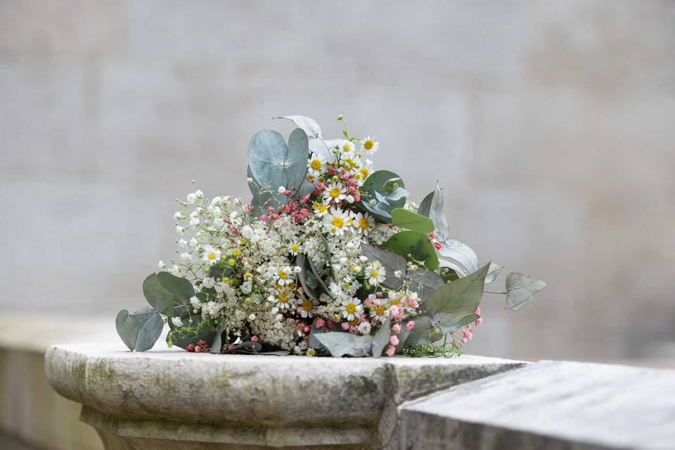 Détails du bouquet de fleurs.