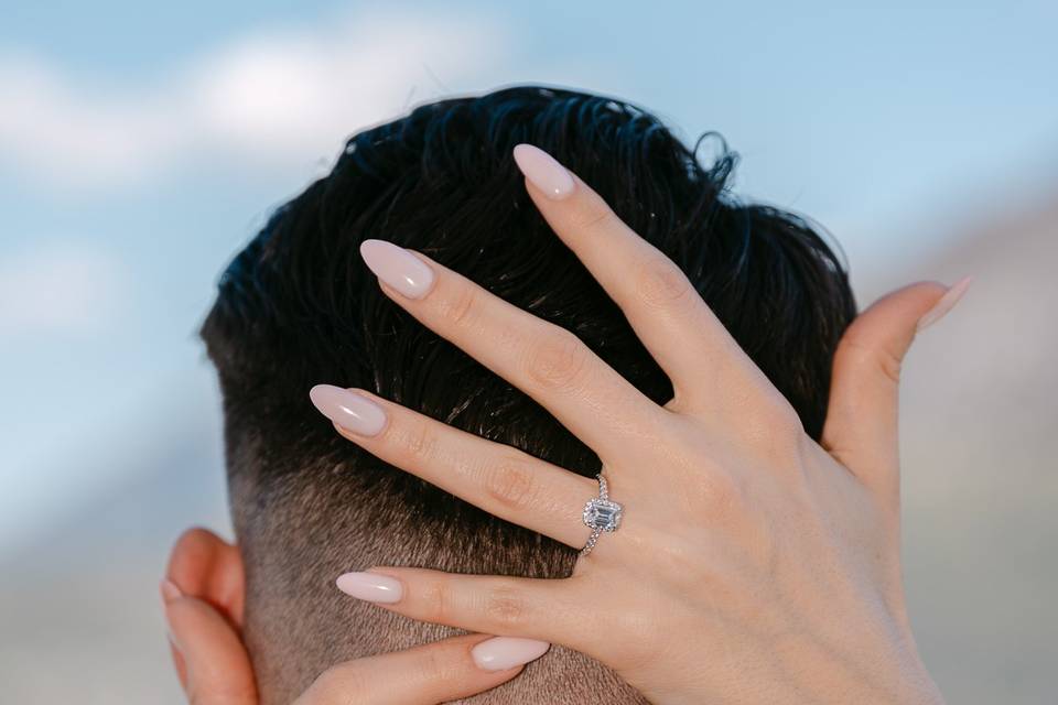 Détail de la bague de fiançail