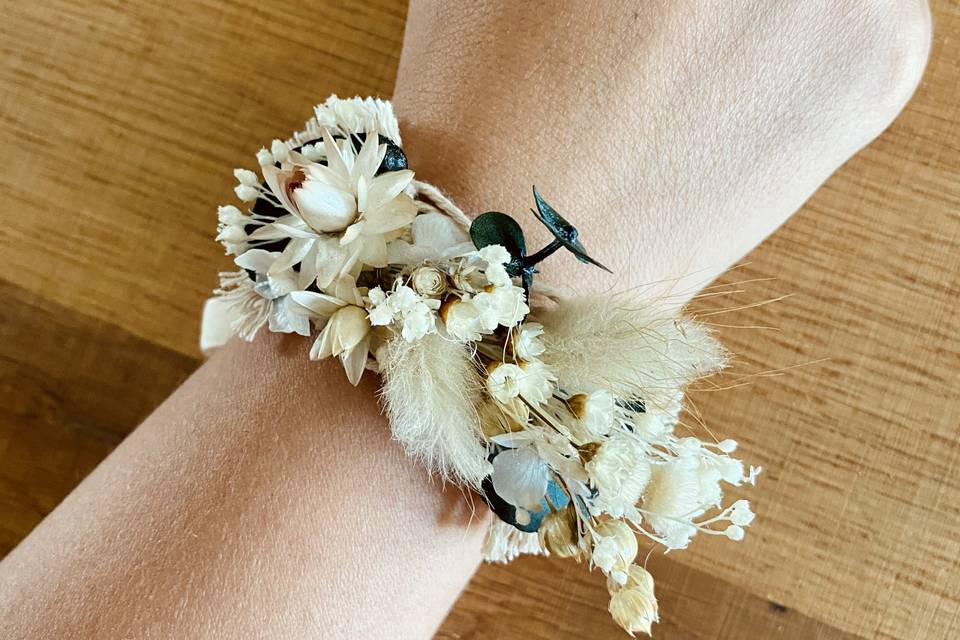 Bracelet fleurs séchées et sta