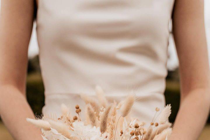 Bouquet mariée fleurs séchées