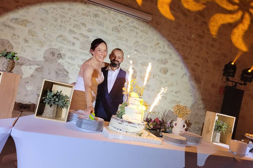 Gâteau des mariés / éclairage