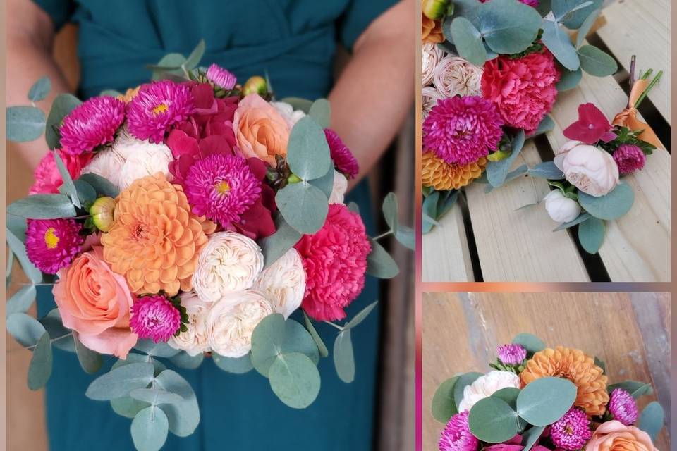 Bouquet de mariée , boutonnièr