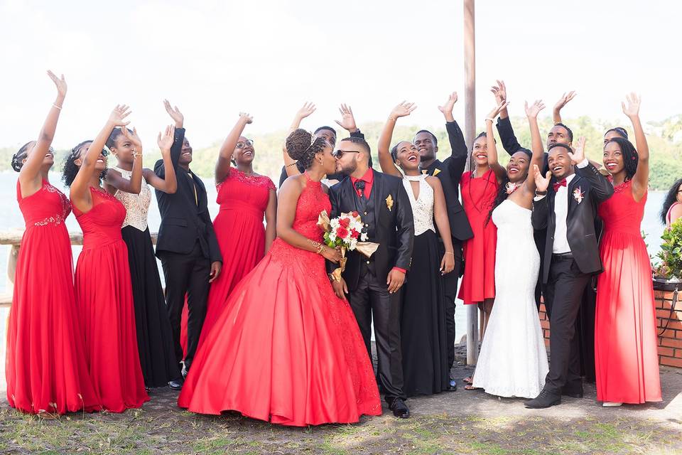 Bride in red