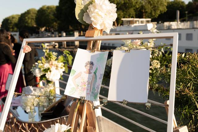 Portraits en cours accrochés