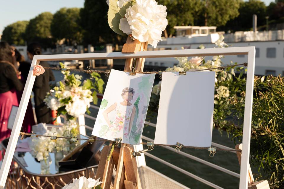 Portraits en cours accrochés