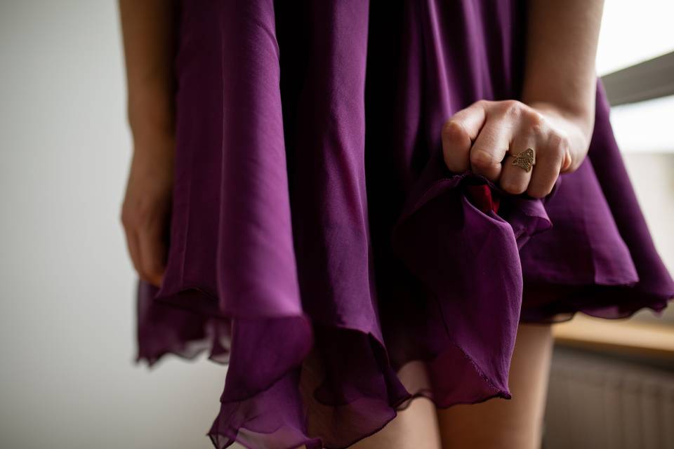 Robe en soie violette