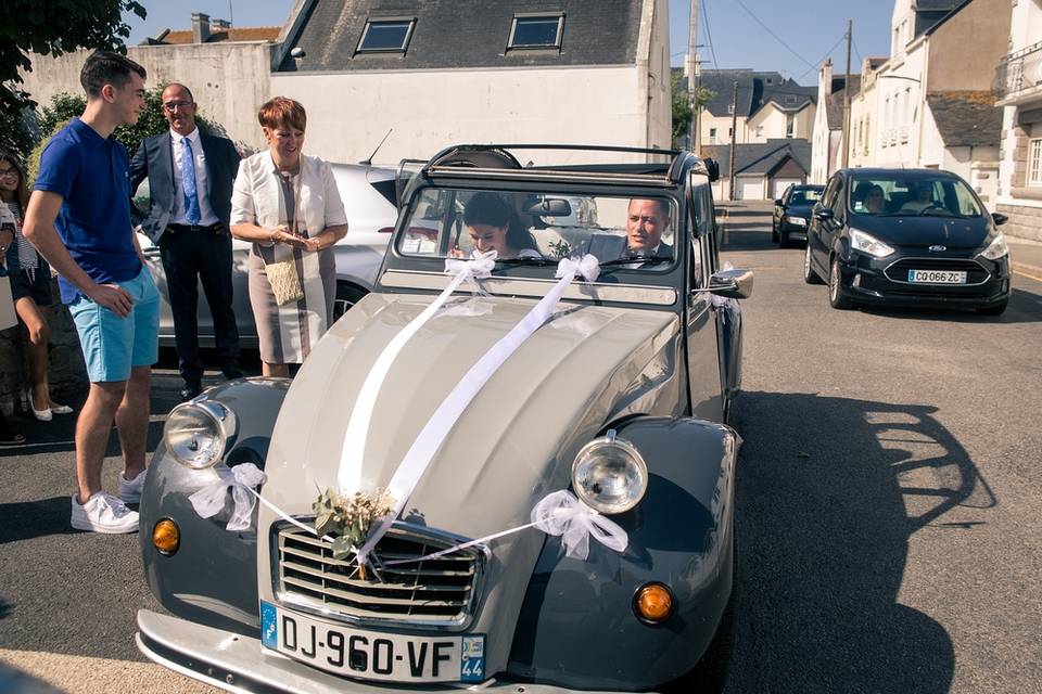 Mariage 2cv Double grise