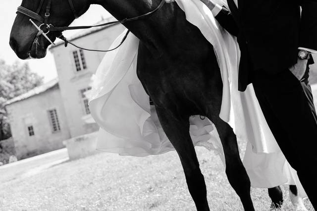 Photo mariage avec cheval