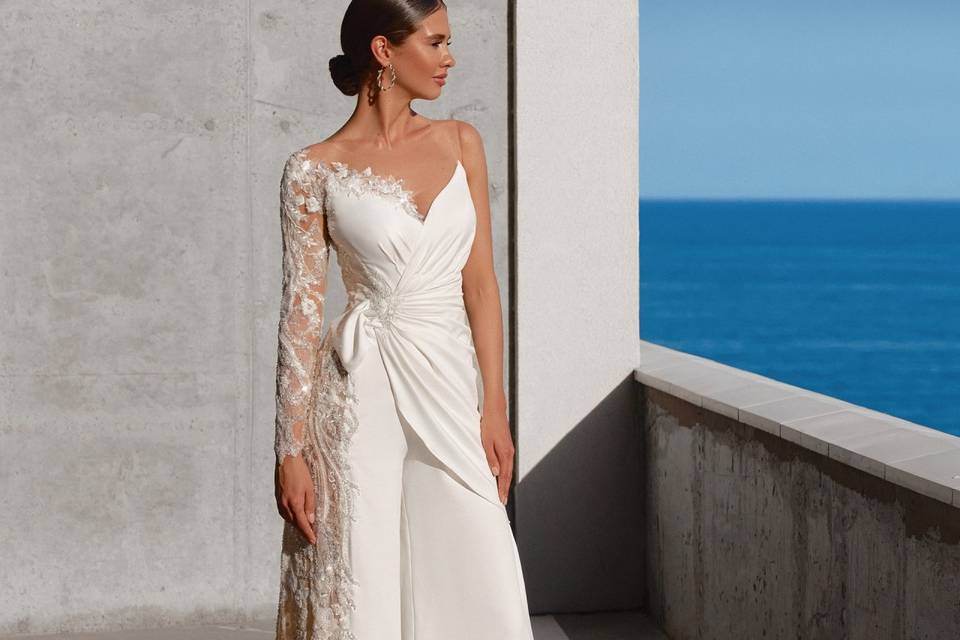 Robe de mariée avec fente