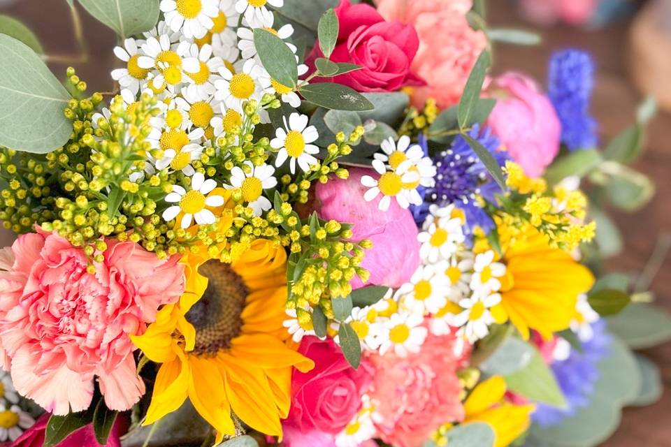 Bouquet de mariée coloré
