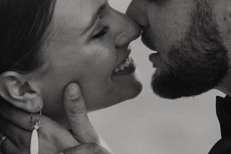 Photo de près d'un baiser