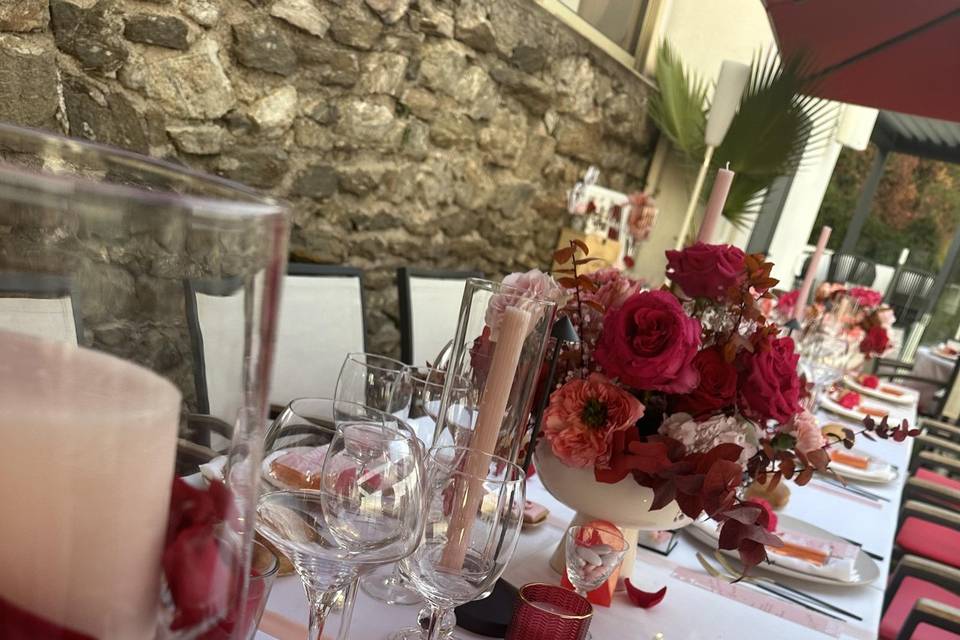 Table Mariage magenta