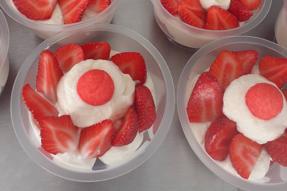 Mousse vanille fraise