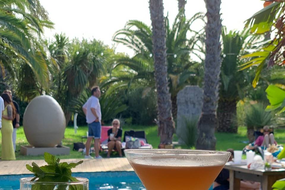 Cocktail vue piscine