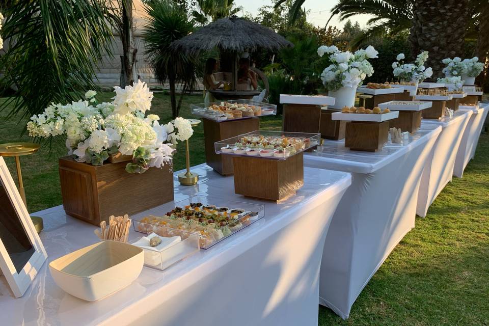 Buffet dans le jardin