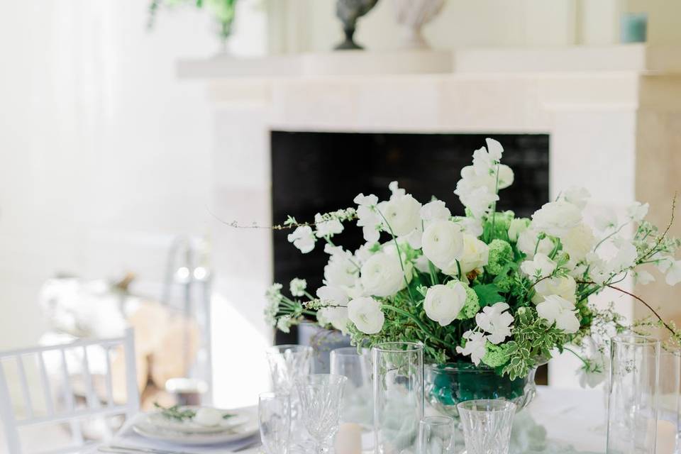 Mise en scène florale raffinée