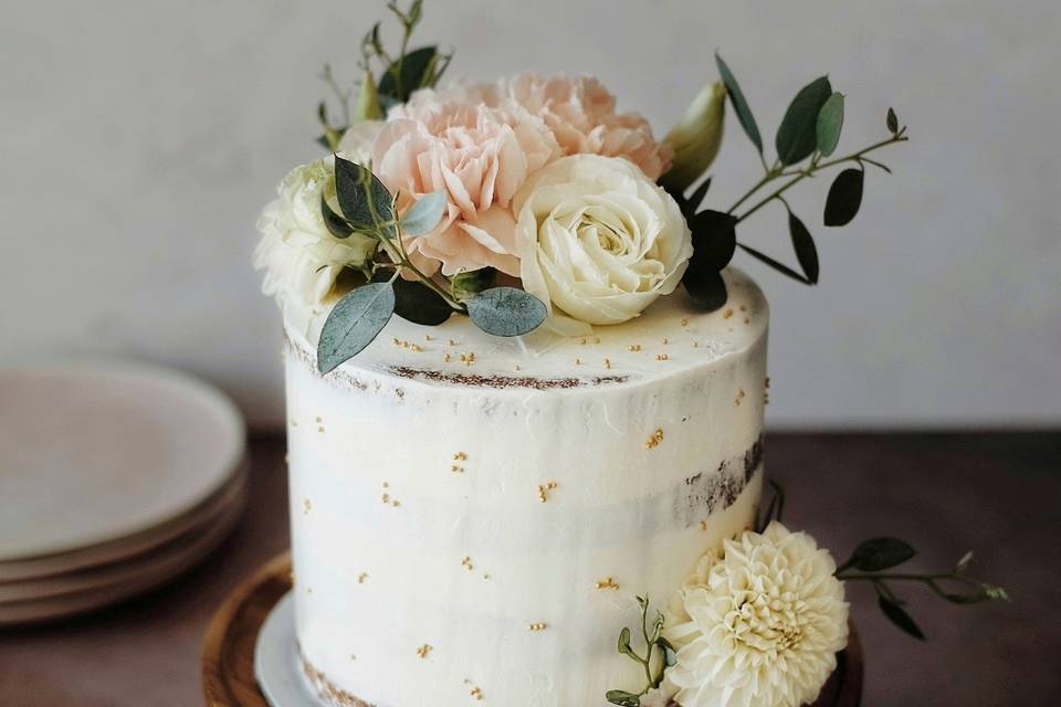 Petit wedding cake pêche