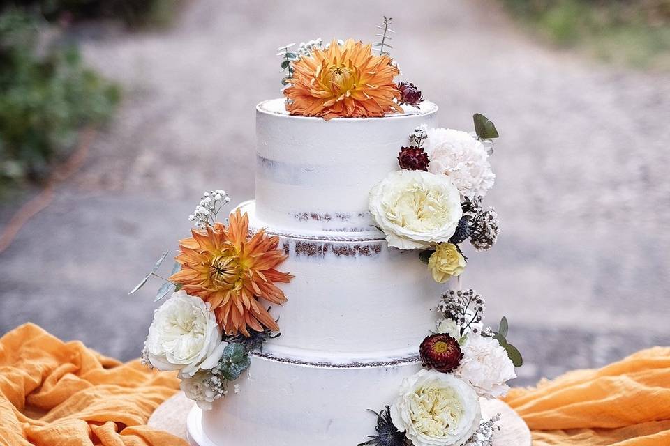 Orange wedding cake