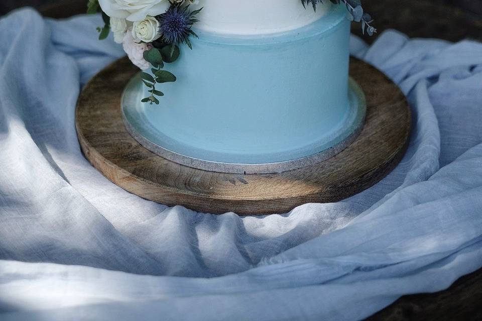 Blue wedding cake - 3 étages