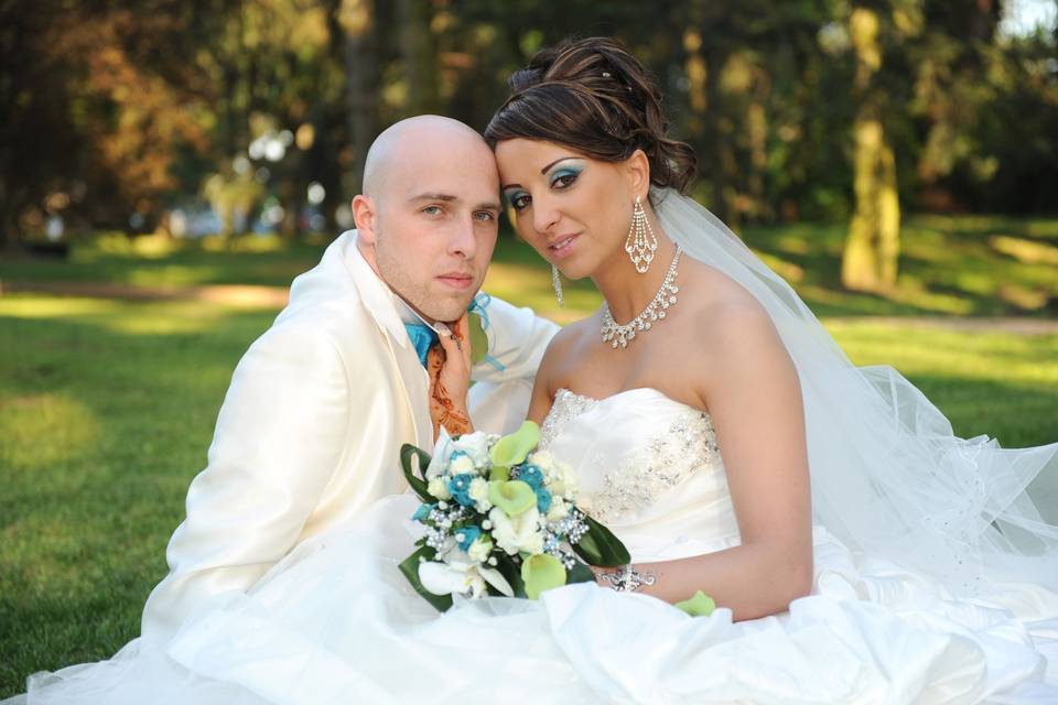 Photo  couple mariage Lyon, parc