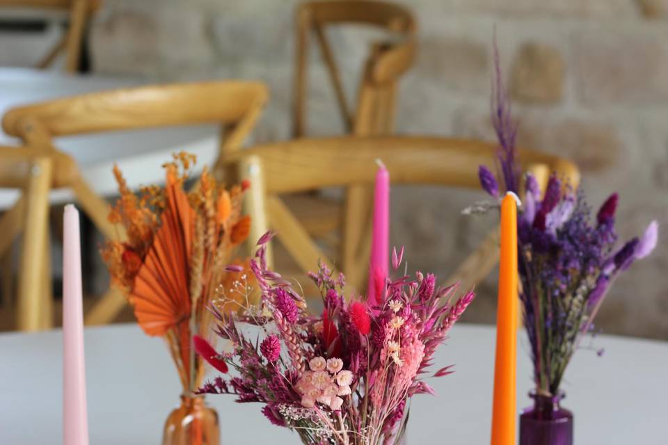Petits bouquets centre de table